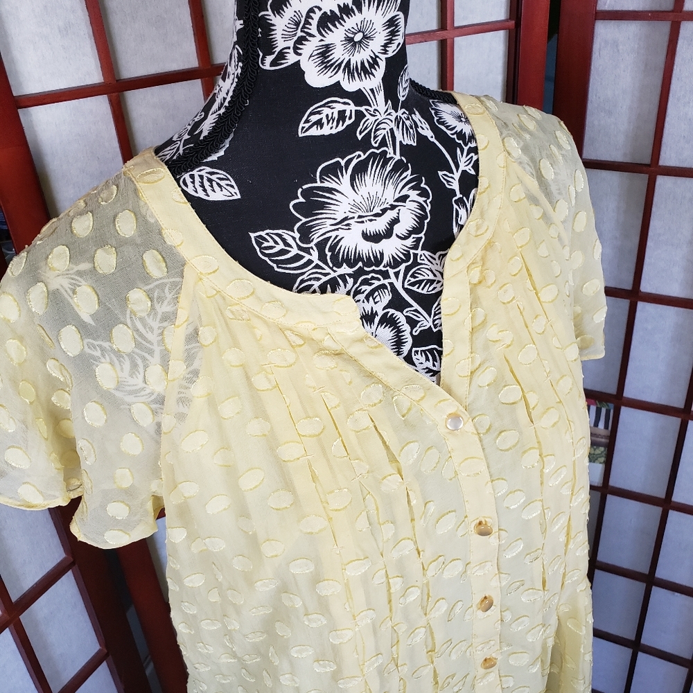 Soft Surrounding Yellow Button Down Short Sleeves… - image 5